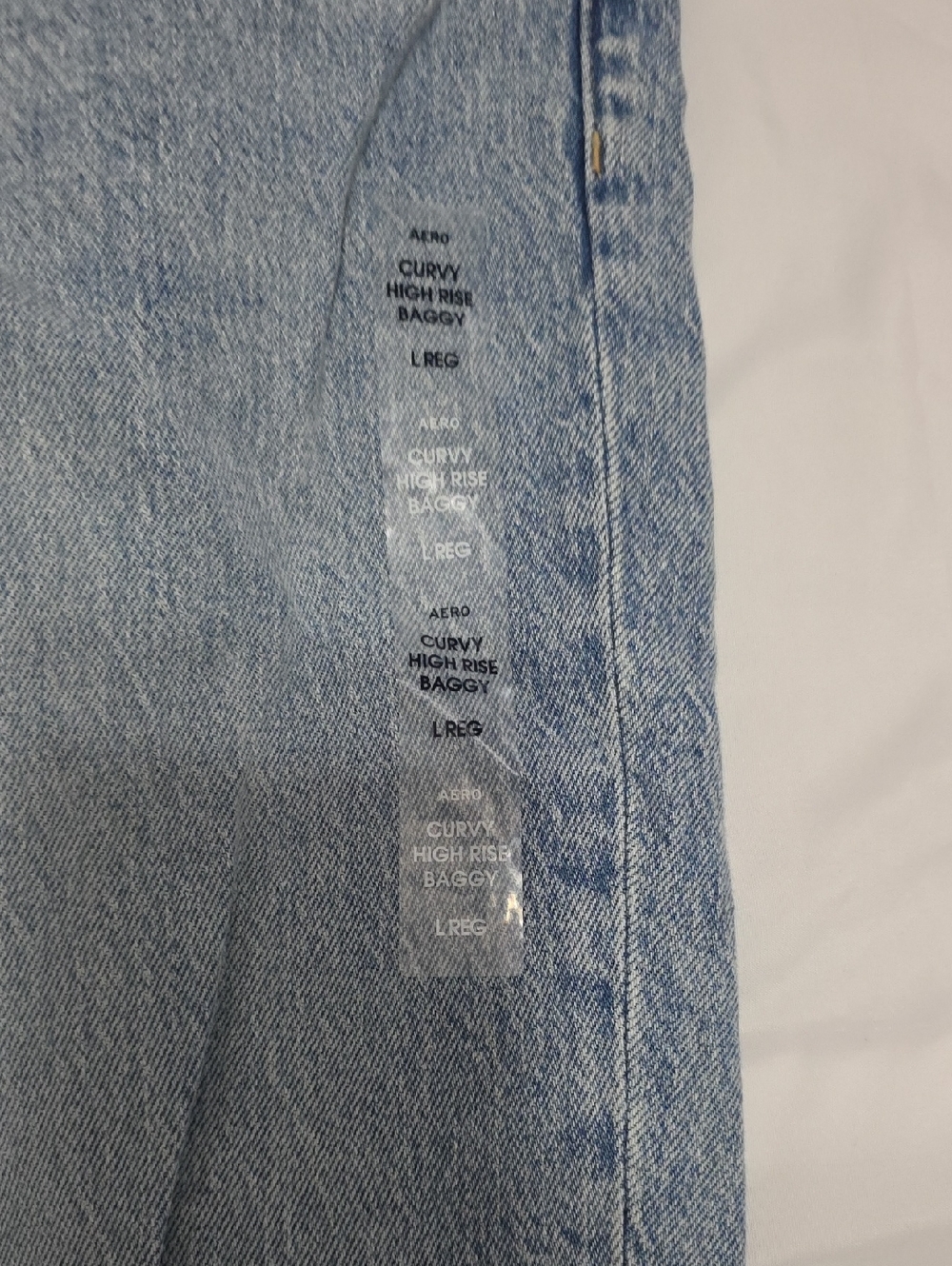 Light Wash Distressed Curvy High Rise Baggy Jeans Womens Size Large Regular - Picture 7 of 11